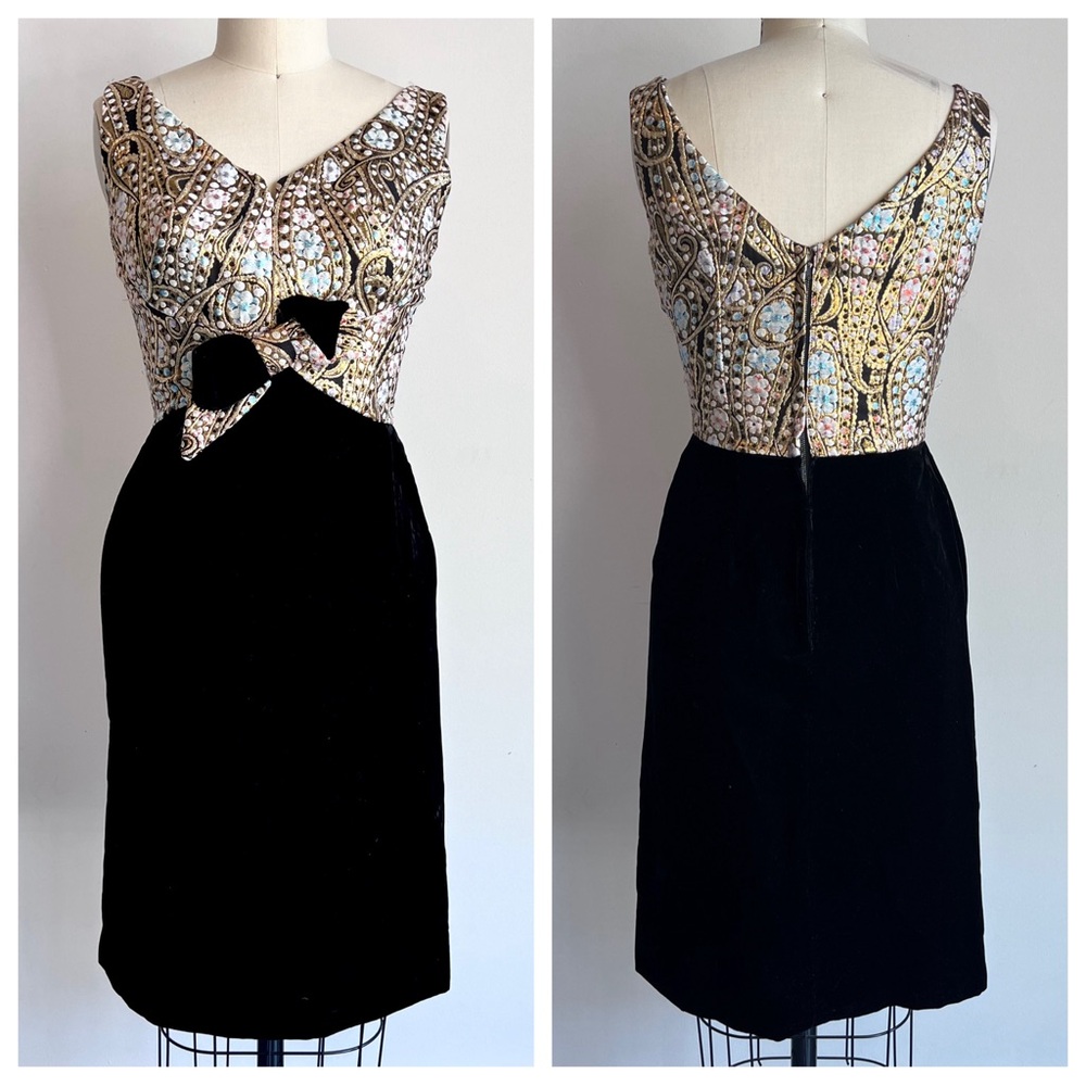 Vintage 50’s Velvet + Brocade Cocktail Dress